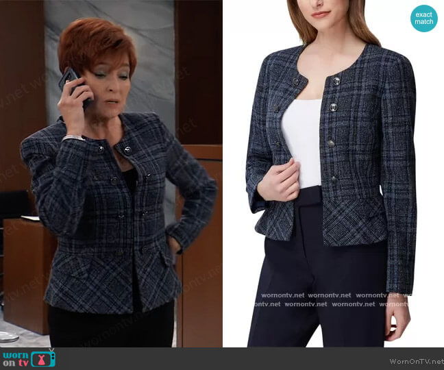 Tahari Peplum Buisness Tweed Jacket worn by Diane Miller (Carolyn Hennesy) on General Hospital