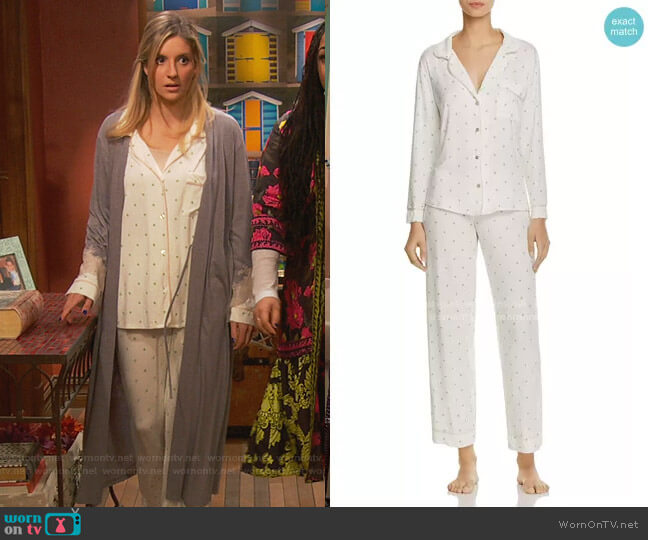Eberjey The Giving Palm PJ Set worn by Chelsea Grayson (Anneliese van der Pol) on Ravens Home