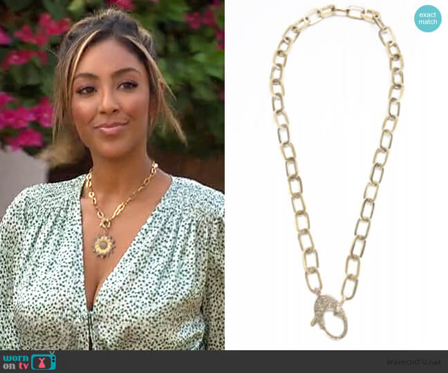 The Woods Fine Jewelry Brass Paperclip Chain worn by Tayshia Adams on The Bachelorette