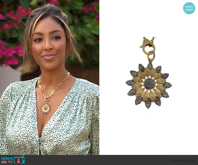 The Woods Fine Jewelry Starburst Pendant worn by Tayshia Adams on The Bachelorette