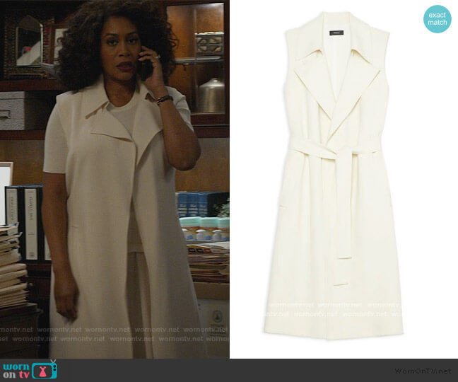 Theory Oaklane Vest worn by Lola Carmichael (Simone Missick) on All Rise