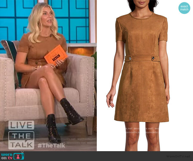 Toccin Faux Suede Short-Sleeve Dress worn by Amanda Kloots on The Talk