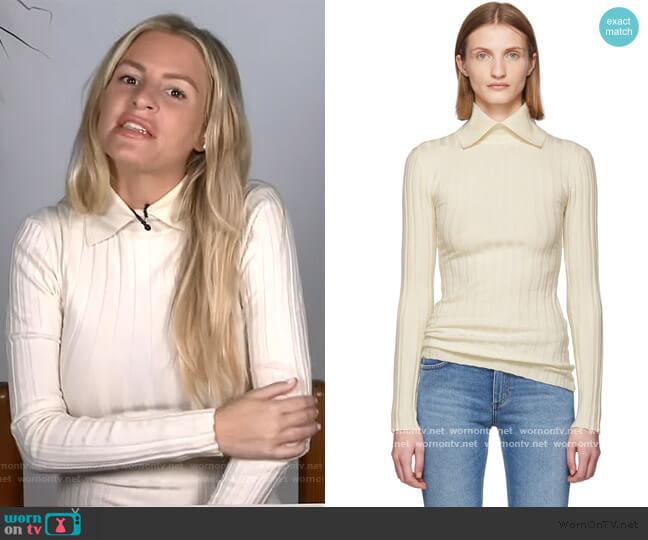Toteme Off-White Aviles Sweater worn by Morgan Stewart on E! News