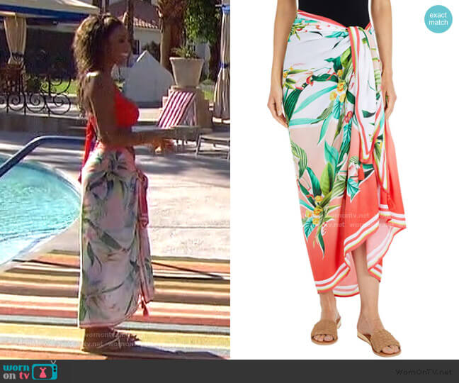 Trina Turk Pareo Wrap Beach Cover Up worn by Tayshia Adams on The Bachelorette