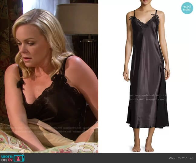 Oscar de la Renta Tying The Knot Satin Nightgown worn by Belle Brady (Martha Madison) on Days of our Lives