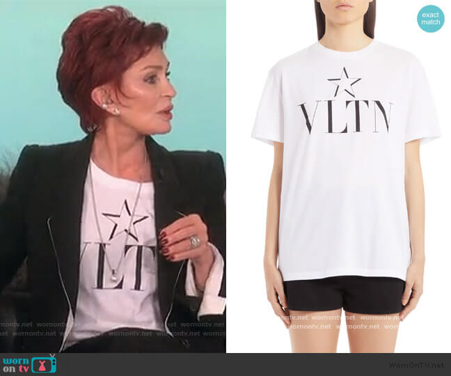 Valentino VLTN Star Cotton Tee worn by Sharon Osbourne on The Talk