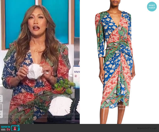 Veronica Beard Mary Dress worn by Carrie Inaba on The Talk