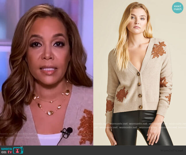 Veronica Beard Zarya Embellished Cardigan worn by Sunny Hostin on The View
