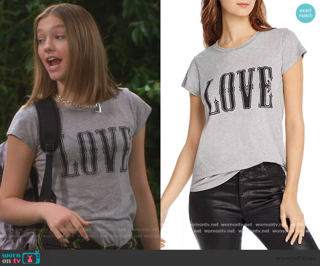 Zadig and Voltaire Love Tee worn by Presley (Jayden Bartels) on Side Hustle