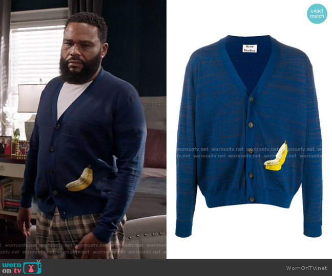 Acne Studios Banana Jacquard Cardigan worn by Andre Johnson (Anthony Anderson) on Black-ish
