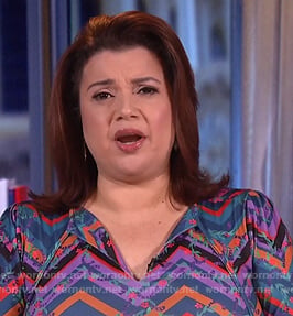 Ana’s zig-zag floral print dress on The View