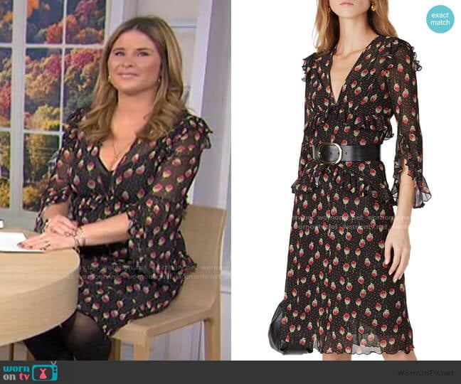 Anna Sui Red Roses Dress worn by Jenna Bush Hager on Today