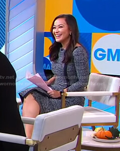 Eva’s blue tweed dress on Good Morning America