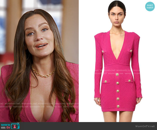 Balmain Fitted Viscose Blend Knit Dress worn by Meredith Marks on The Real Housewives of Salt Lake City