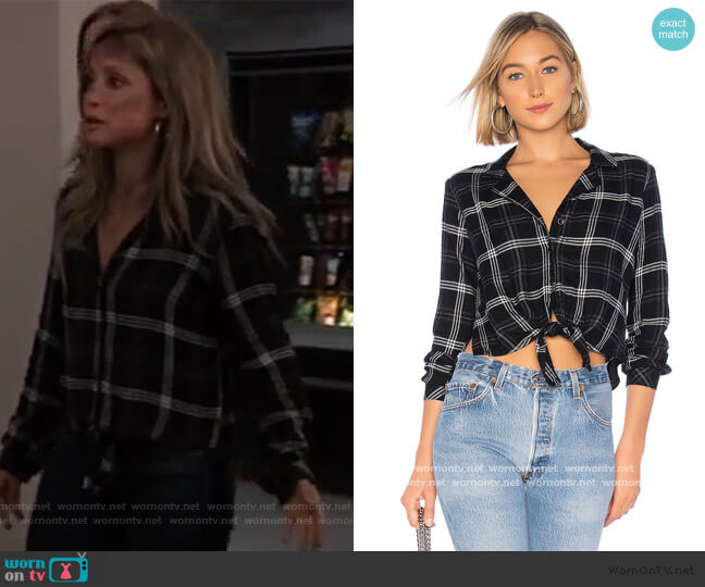 Bella Dahl Side Slit Tie Up Button Down worn by Lulu Spencer Falconeri (Emme Rylan) on General Hospital