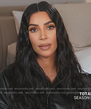 Kim’s black leather jacket on Keeping Up with the Kardashians