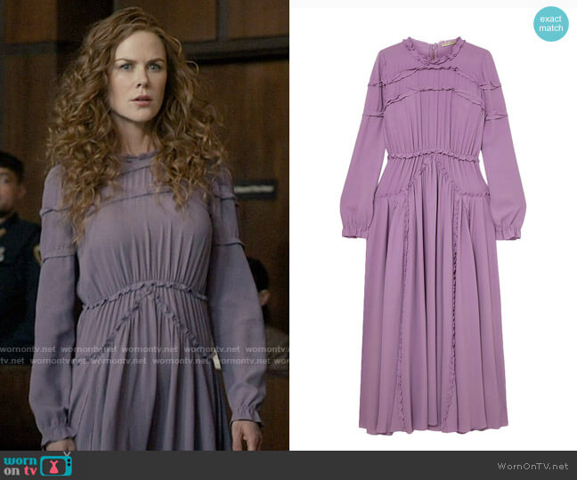 Bottega Veneta Ruffled Dress worn by Grace Fraser (Nicole Kidman) on The Undoing