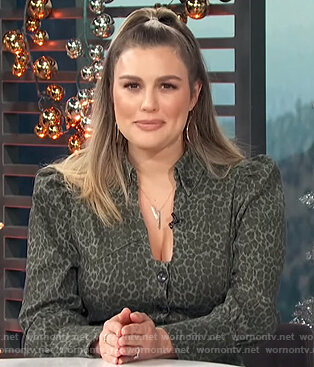 Carissa’s green leopard print dress on E! News Daily Pop