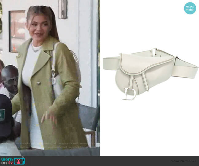 Christian Dior Saddle Leather Clutch Bag worn by Kylie Jenner on Keeping Up with the Kardashians