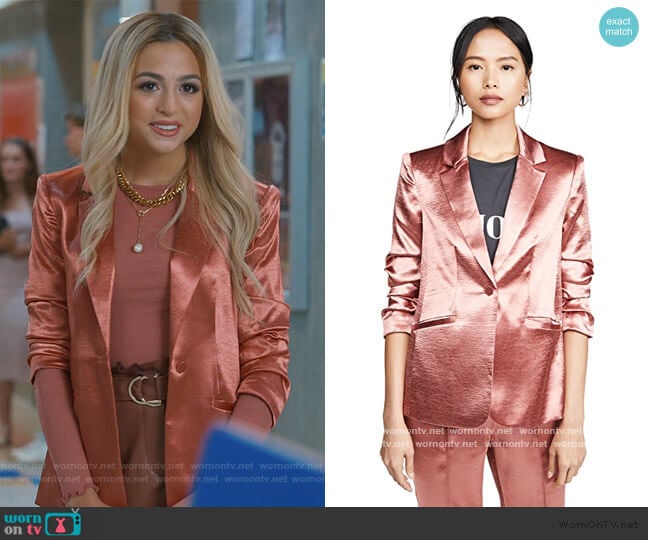 Cinq a Sept Kylie Jacket worn by Lexi (Josie Totah) on Saved By The Bell