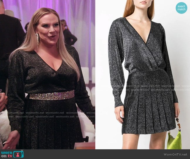 Cushnie V-Neck Wrap Style Dress worn by Heather Gay on The Real Housewives of Salt Lake City