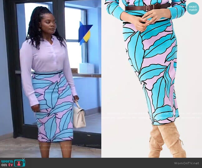 Diane von Furstenberg Marilyn Skirt worn by Sabrina Hollins (Novi Brown) on Tyler Perrys Sistas