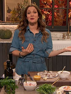 Drew’s denim jumpsuit The Drew Barrymore Show