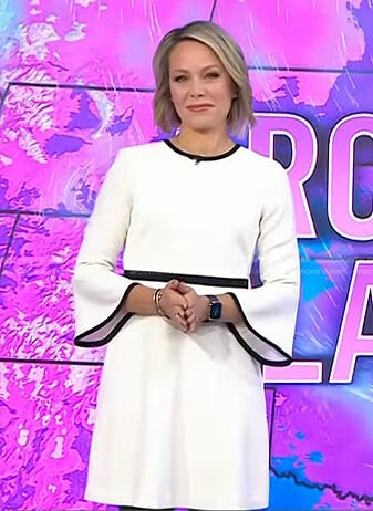 Dylan’s white bell sleeve dress on Today