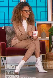 Elaine Welteroth’s check blazer and pants on The Talk