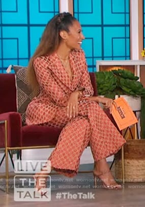 Elaine Welteroth’s monogram logo blazer and pants on The Talk