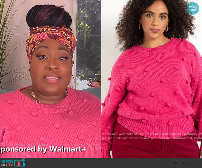 Eloquii Bauble Sweater worn by Loni Love on The Real
