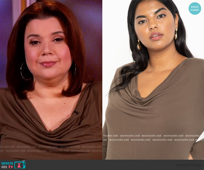 Eloquii Cowl Neck Tee worn by Ana Navarro on The View