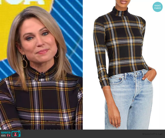 Fore Knit Plaid Turtleneck worn by Amy Robach on Good Morning America
