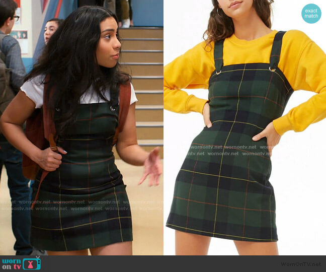 Forever 21 Grommet Plaid Mini Dress worn by Daisy (Haskiri Velazquez) on Saved By The Bell
