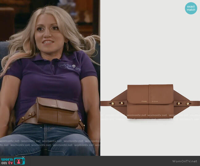 Frame Les Second - Belt Bag in Tobacco worn by Gina Dabrowski (Annaleigh Ashford) on B Positive
