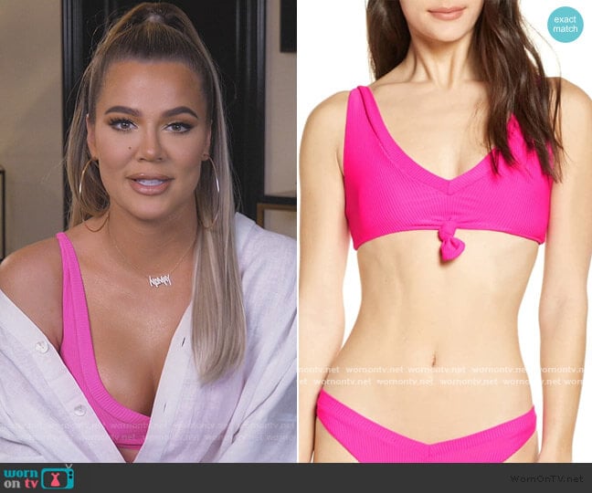 Frankies Bikinis Austin Knot Bikini Top worn by Khloe Kardashian on Keeping Up with the Kardashians