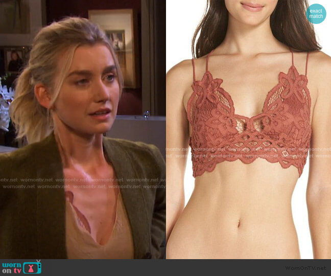 Free People Adella Longline Bralette worn by Claire Brady (Isabel Durant ) on Days of our Lives