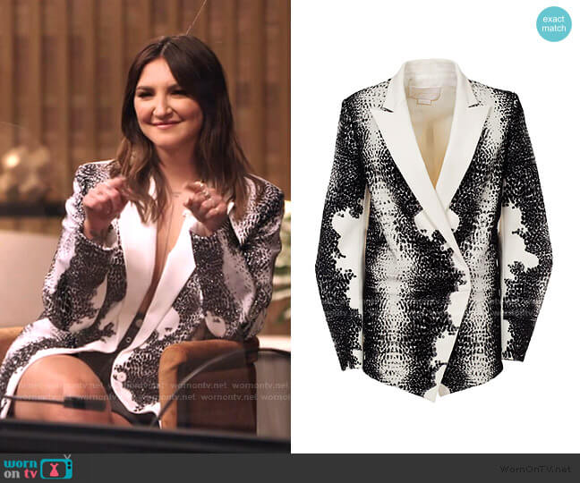 Genny Animalier Print Double-Breasted Jacket