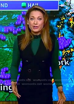 Ginger’s black sleeveless blazer dress on Good Morning America