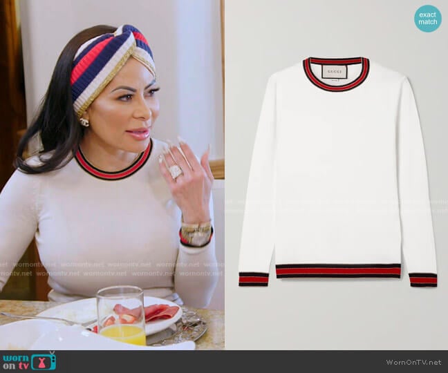 Gucci Striped Wool Sweater worn by Jen Shah on The Real Housewives of Salt Lake City