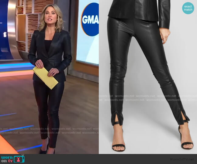 Guess Lysandra Leather Pant worn by Amy Robach on Good Morning America