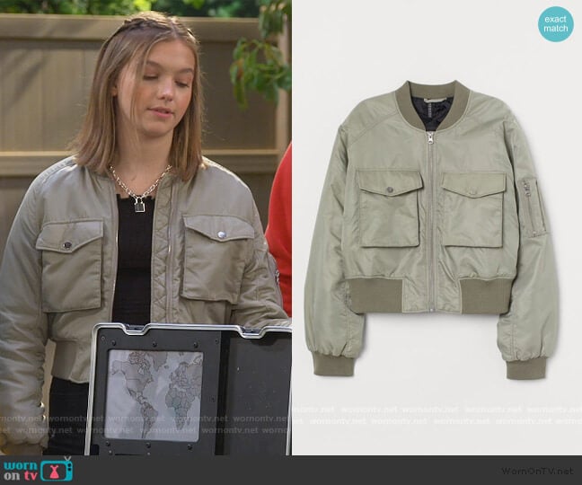 H&M Nylon Bomber Jacket worn by Presley (Jayden Bartels) on Side Hustle