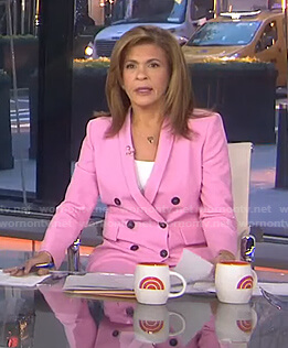 Hoda’s pink double breasted blazer on Today