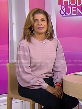 Hoda’s pink striped sleeve top on Today