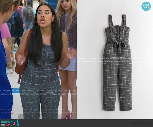 Hollister Plaid Jumpsuit worn by Daisy (Haskiri Velazquez) on Saved By The Bell