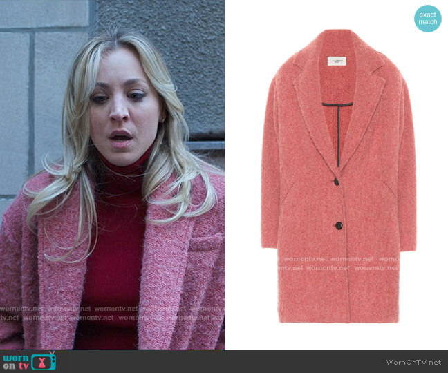 Isabel Marant Dante Boucle Coat worn by Cassie Bowden (Kaley Cuoco) on The Flight Attendant