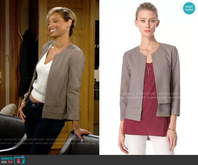 Joie Merril Leather Jacket worn by Elena Dawson (Brytni Sarpy) on The Young and the Restless