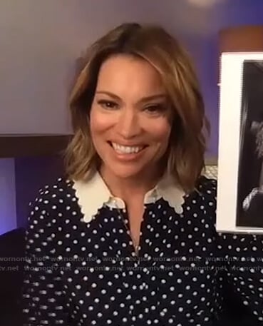 Kit’s polka dot scalloped blouse on Access Hollywood