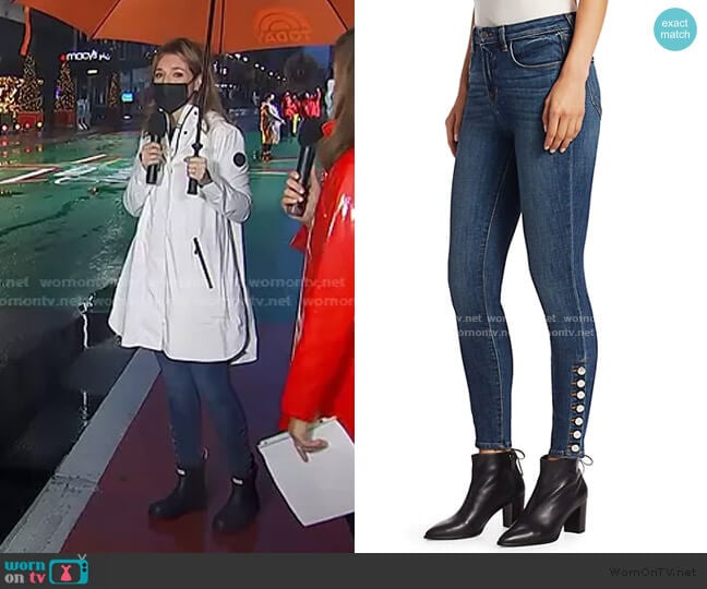 L'Agence Piper High-Rise Button-Hem Skinny Jeans worn by Savannah Guthrie on Today