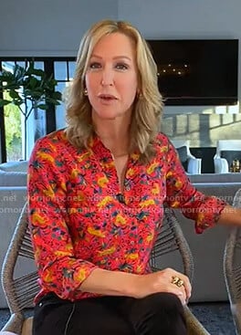 Lara’s red animal print shirt on Good Morning America